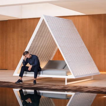 white aluminum triangle Outdoor Furniture Daybed Factories