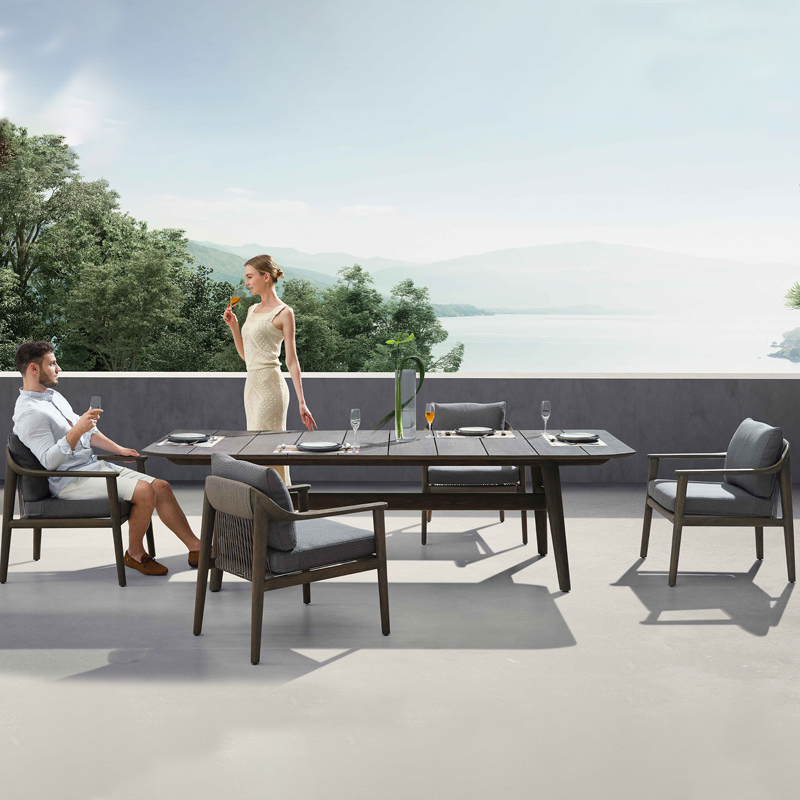 modern black teak outdoor dining chairs set of 6