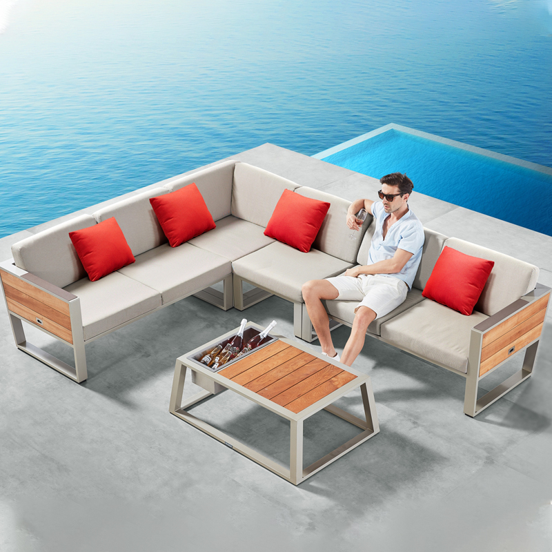 swimming pool modular l shape garden sofa furniture