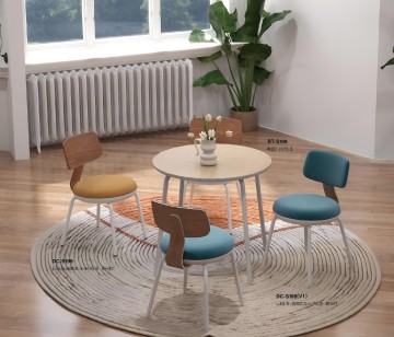 nice modern marble round dining table set design