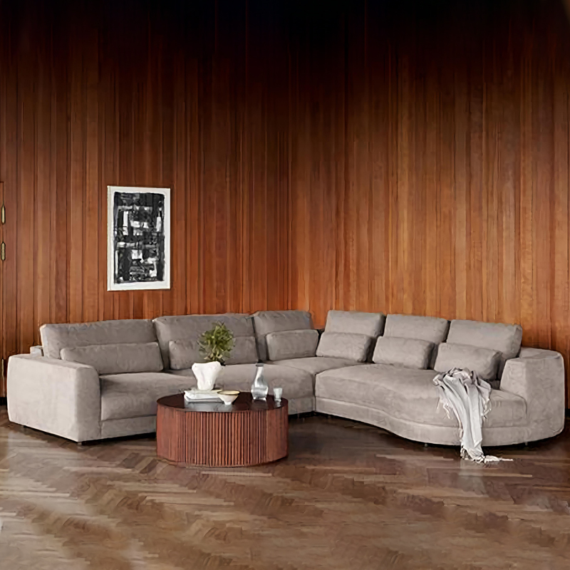 L shape fabric modular sofa for living room