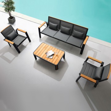 american black aluminum garden furniture sofa set