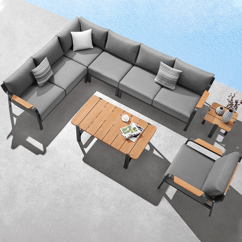 modern corner outdoor sitting pool furniture sofa set