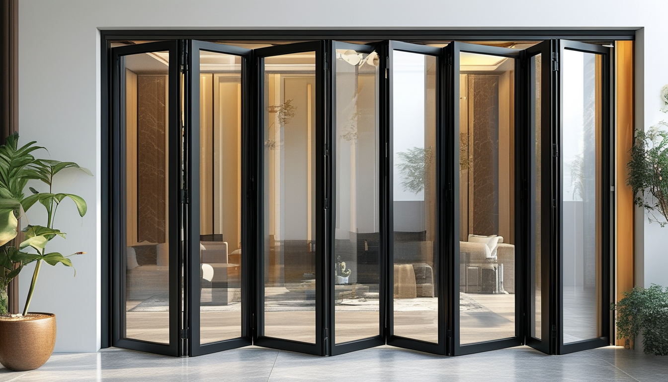 Aluminum Folding Glass Door For Replacement Projects
