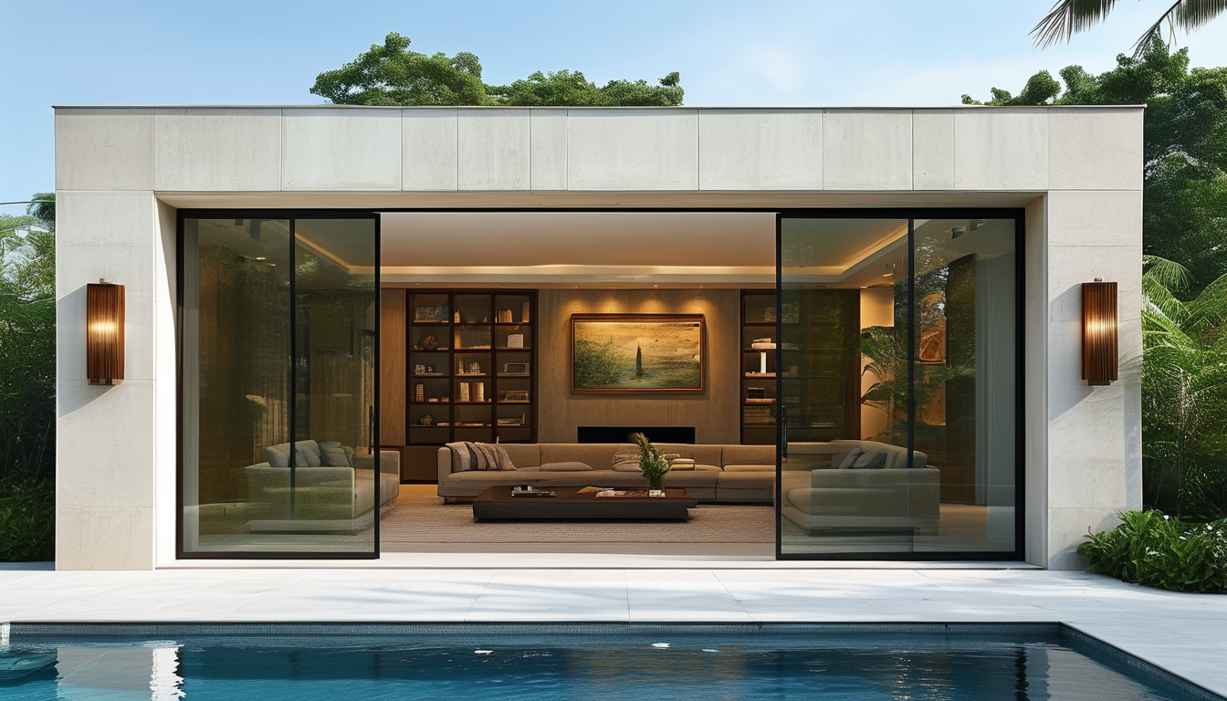 Aluminum Sliding Glass Door For Swimming Pool Areas