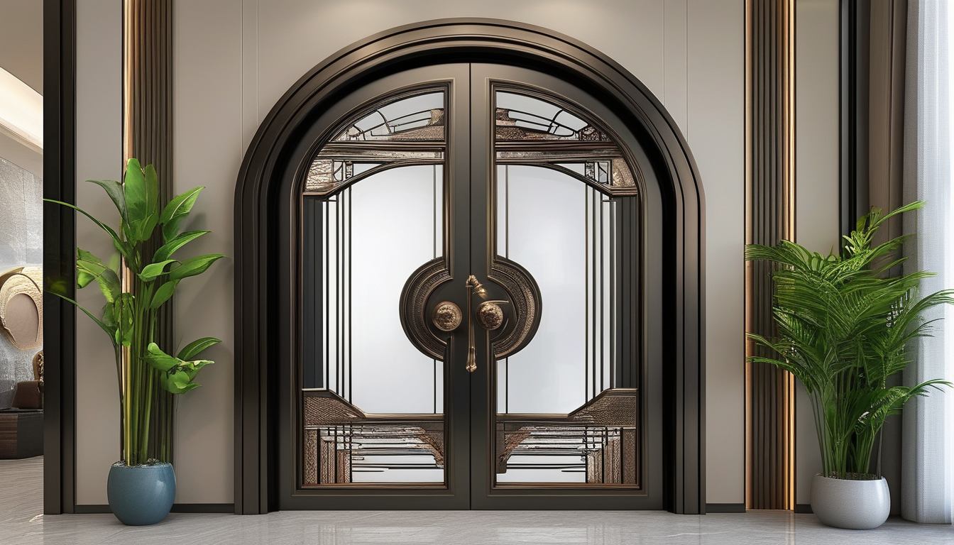 Aluminum Pivot Entry Door For Showrooms