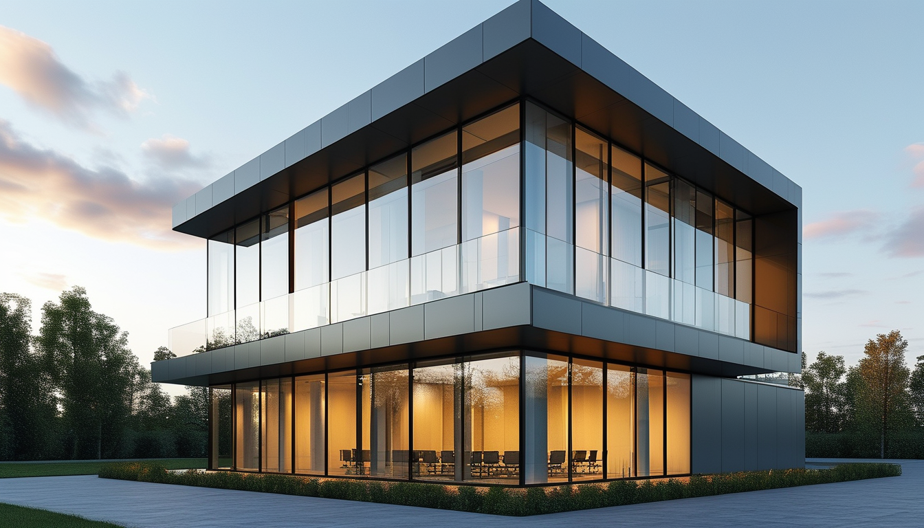 Aluminum Minimalist Window For Office Buildings