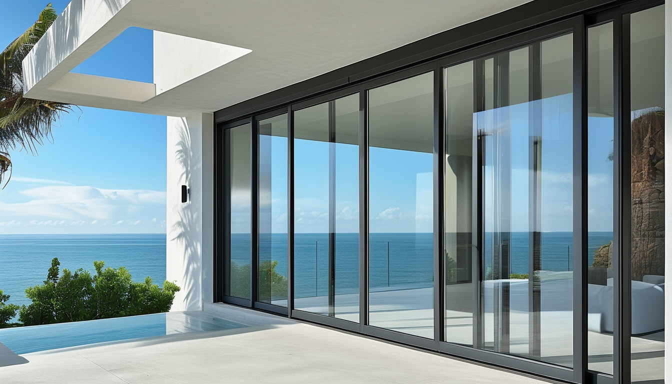 Aluminum Sliding Automatic Door For Coastal Buildings