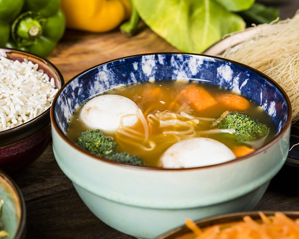 fresh-delicious-fish-ball-soup-with-ginger