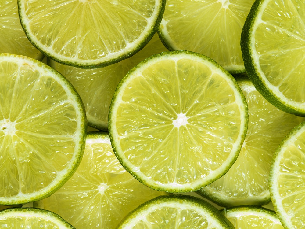 disposition des tranches de citron vert (vue de dessus)