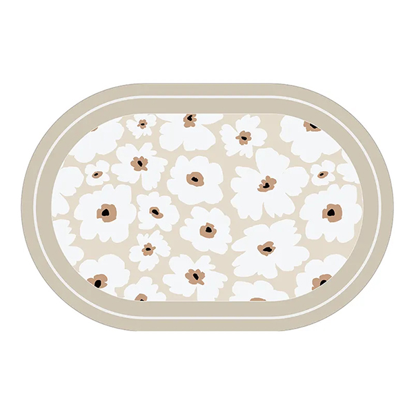 Diatomite Bath Mat - Non Slip Quick Drying Natural Rubber Mat