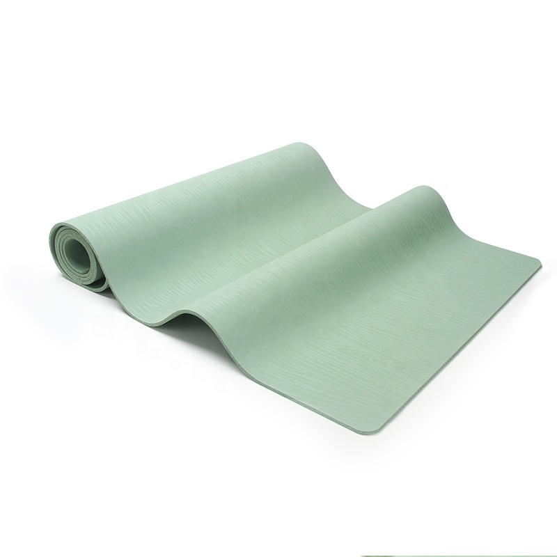 Pure Rubber Yoga Mat - Non Slip Wood Design Natural Exercise Mat