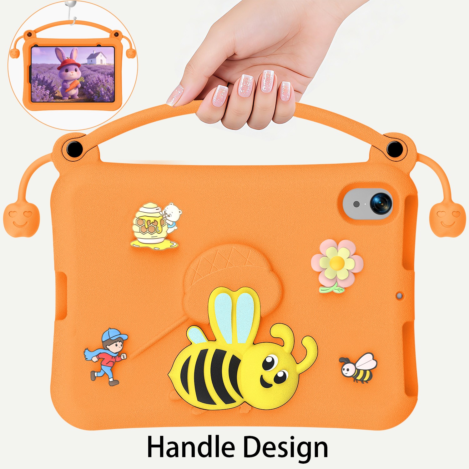Cartoon iPad Tablet Protective Case for Children orange
