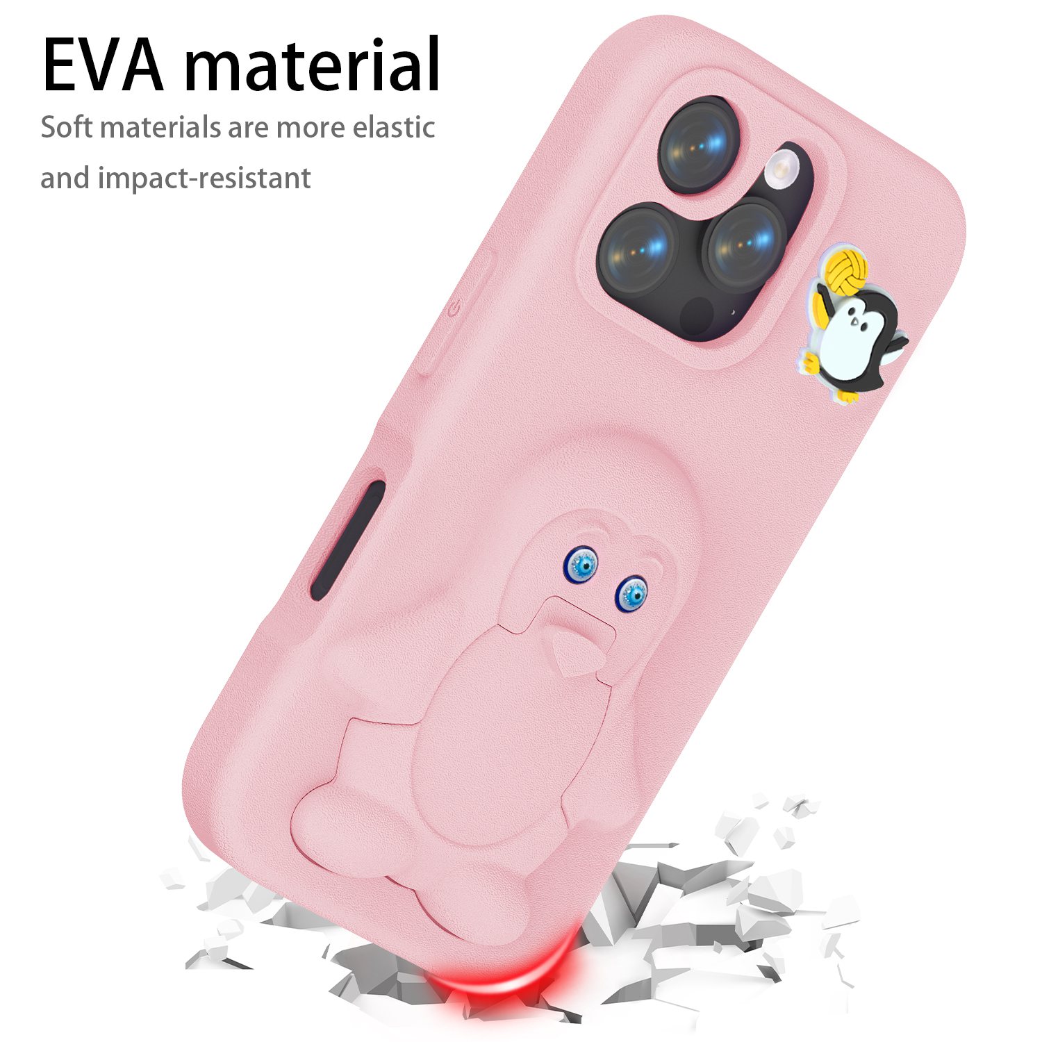Cute Penguin-Shaped Phone Case pink (5)