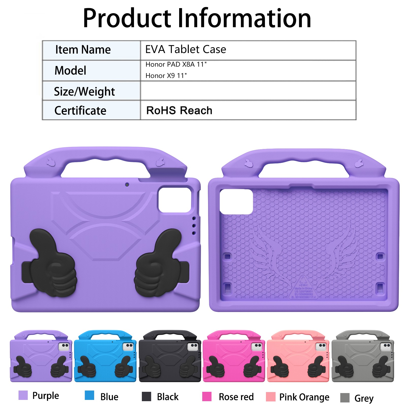 Kids Case for Honor X8A 11-Inch case color
