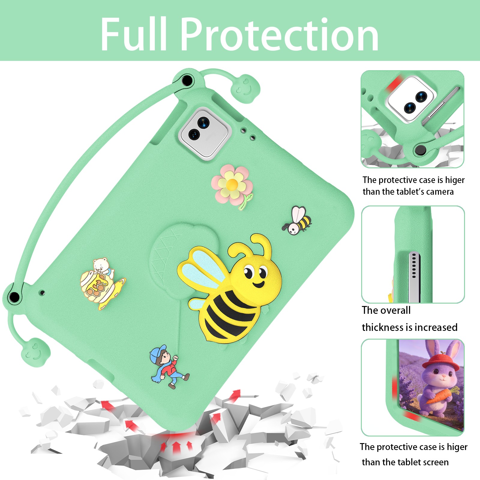 Light Cyan-POCO PAD tablet case for Kids
