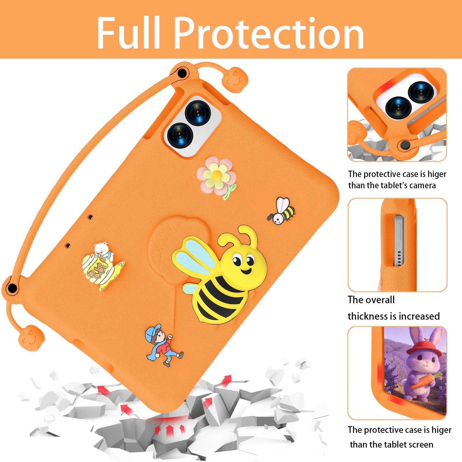 Étui de protection orange pour tablette Lenovo