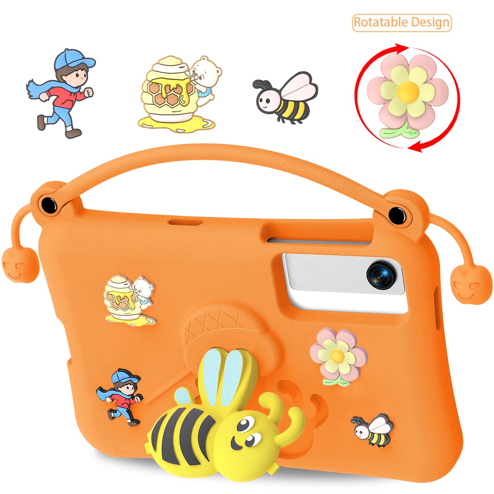 Housse de poignée antichoc orange pour enfants