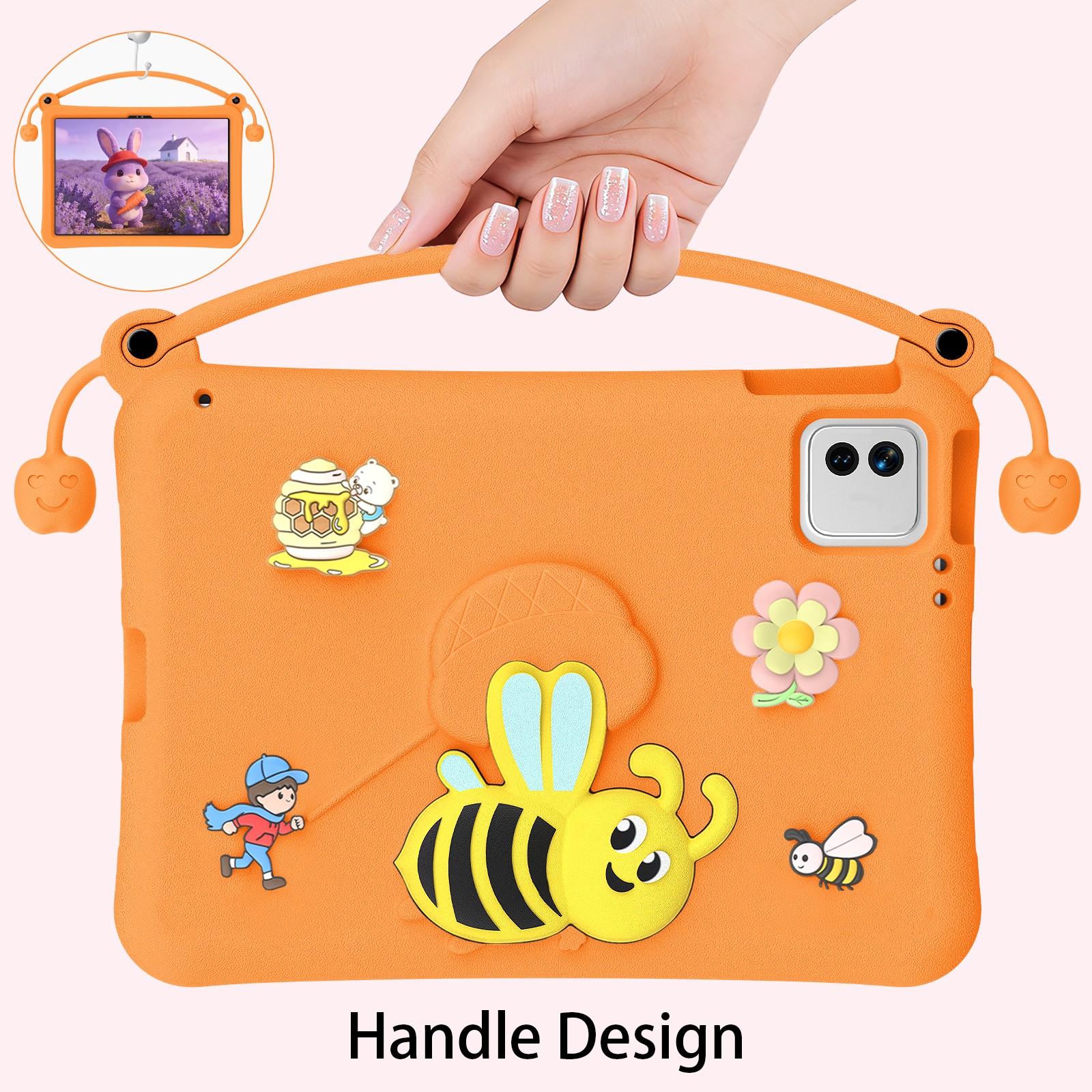 Orange-Xiaomi Pad kids cartoon tablet case