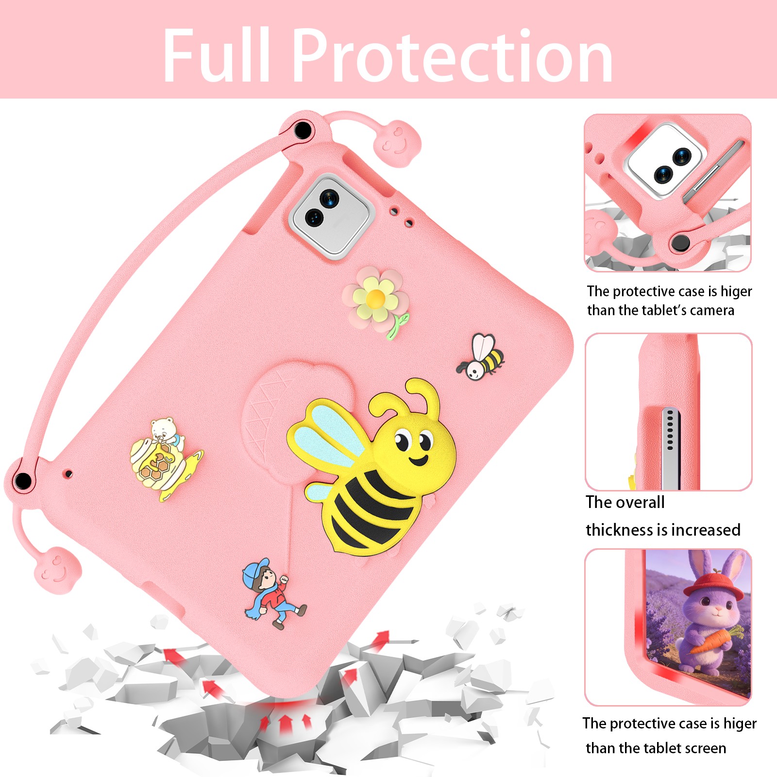 Pink-Xiaomi Pad kids cartoon tablet case