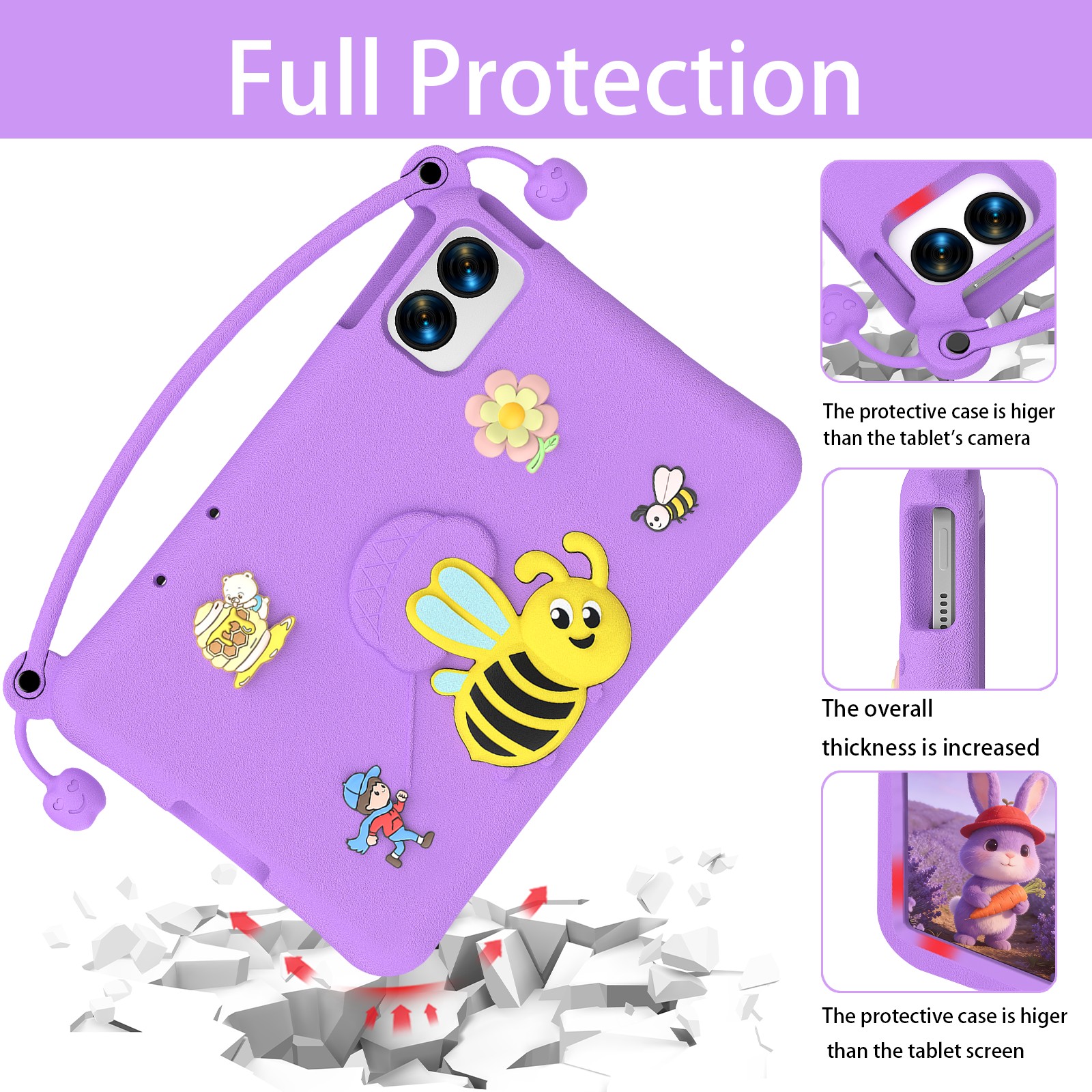 Purple-Shockproof Kids Case for Redmi PAD
