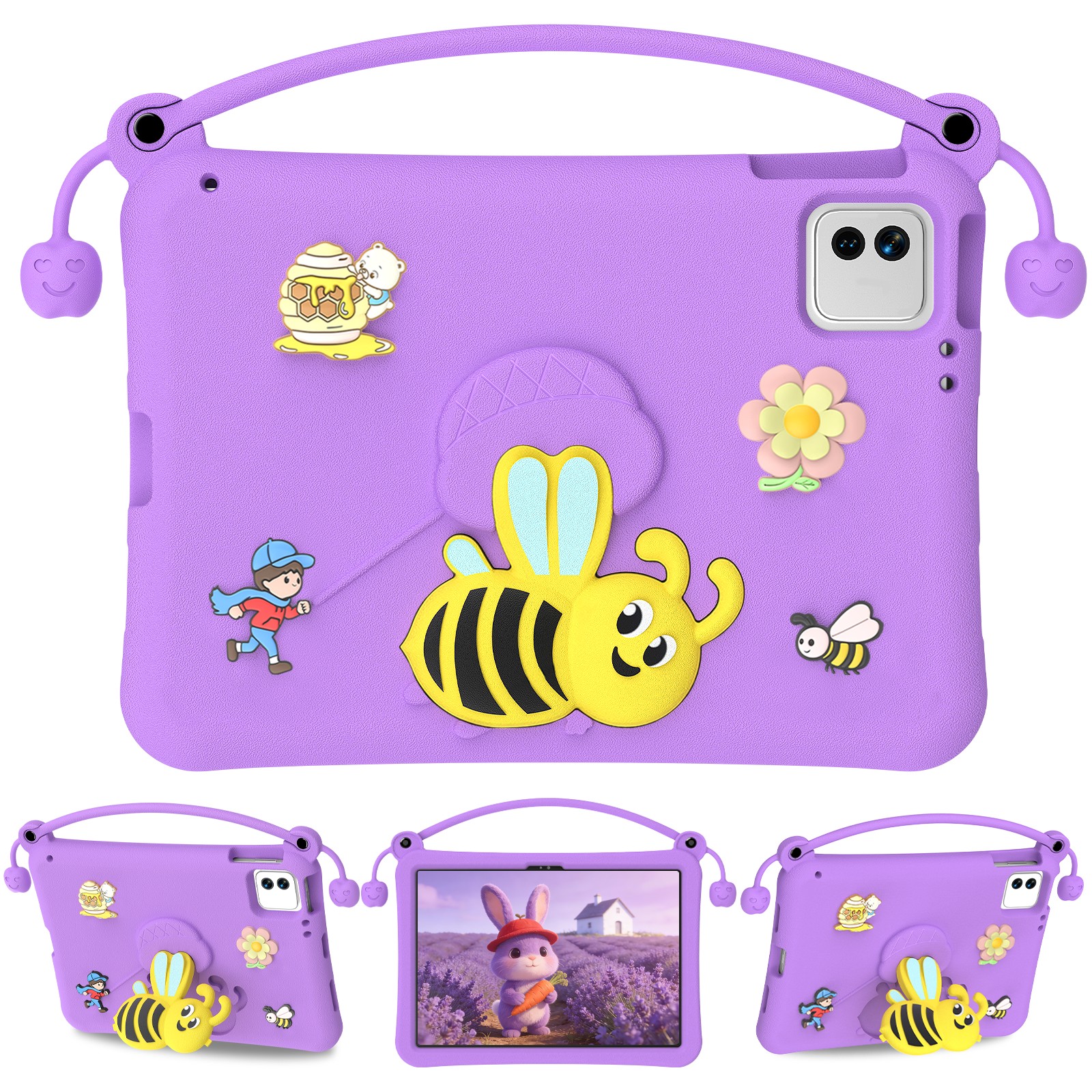 Purple-Xiaomi Pad kids cartoon tablet case