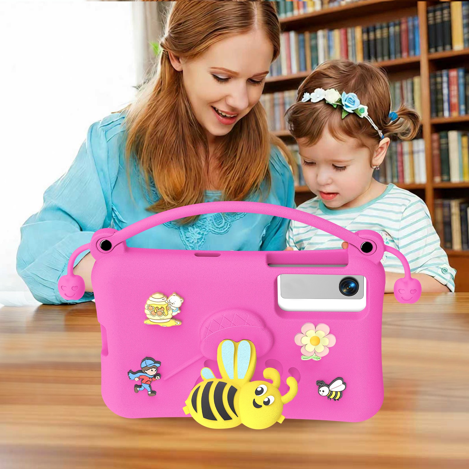 Housse de poignée antichoc rose rouge pour enfants
