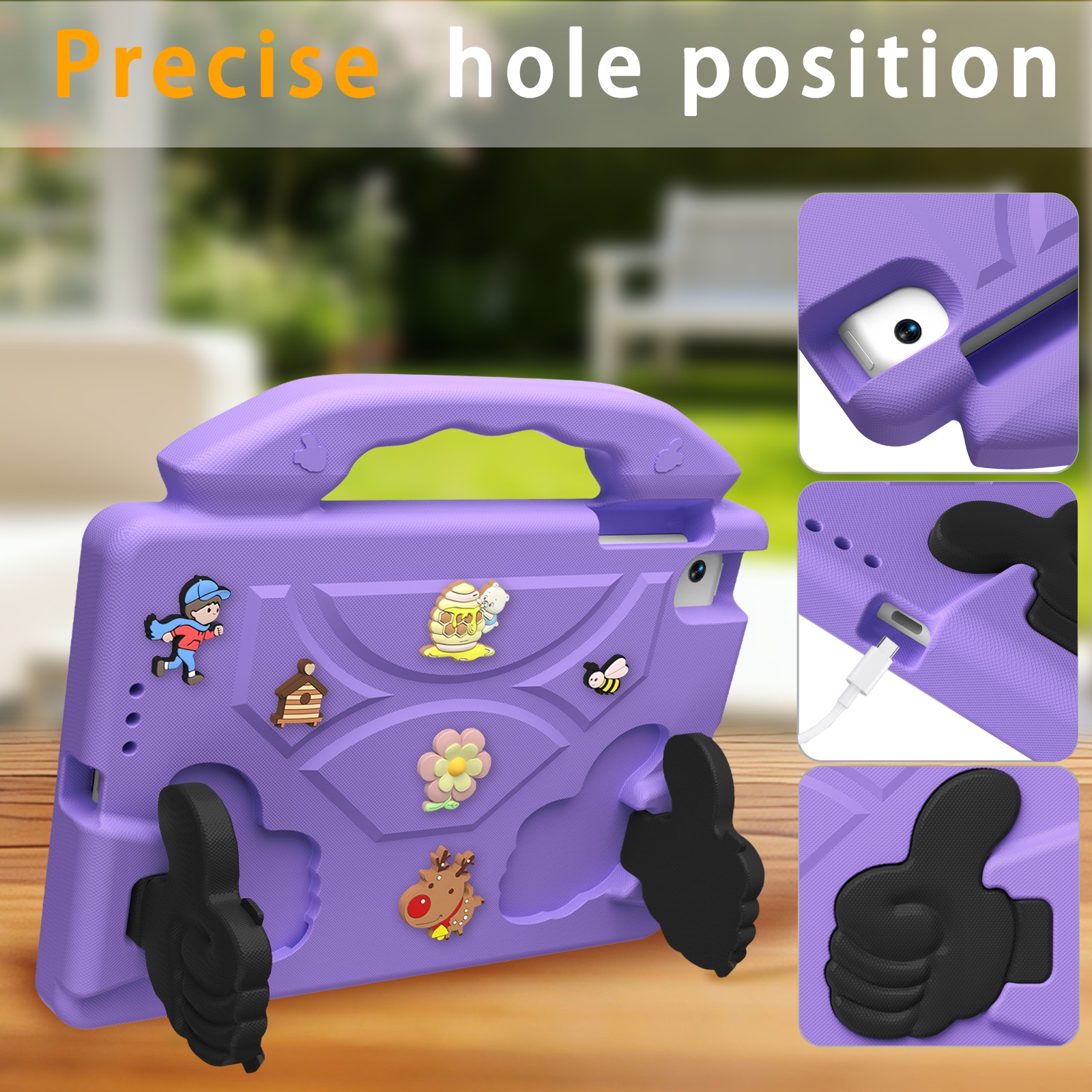 Étui pour tablette enfant en EVA violet clair pour iPad Mini 3