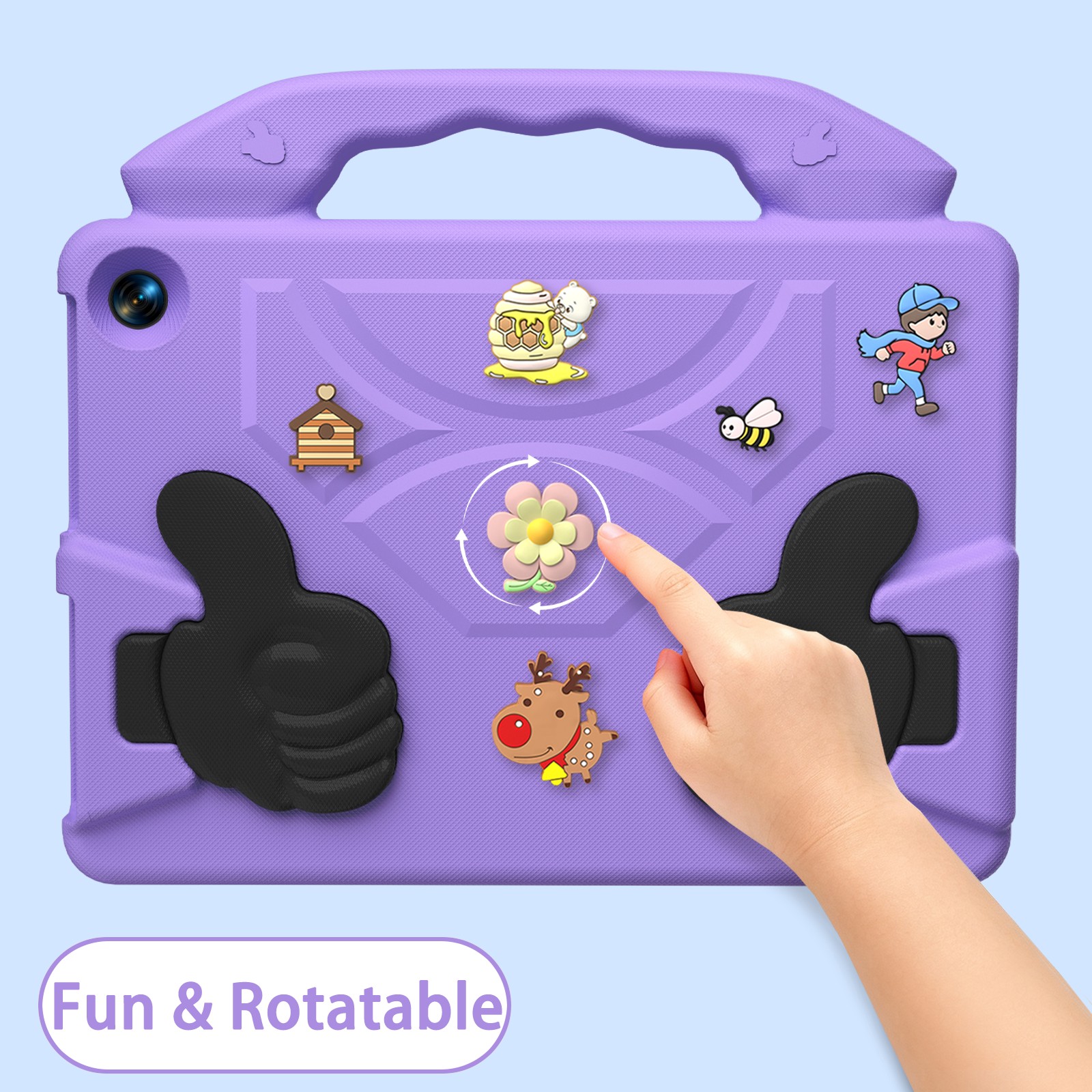 Étui pour tablette enfant violet clair pour Amazon Kindle HD10.jpg