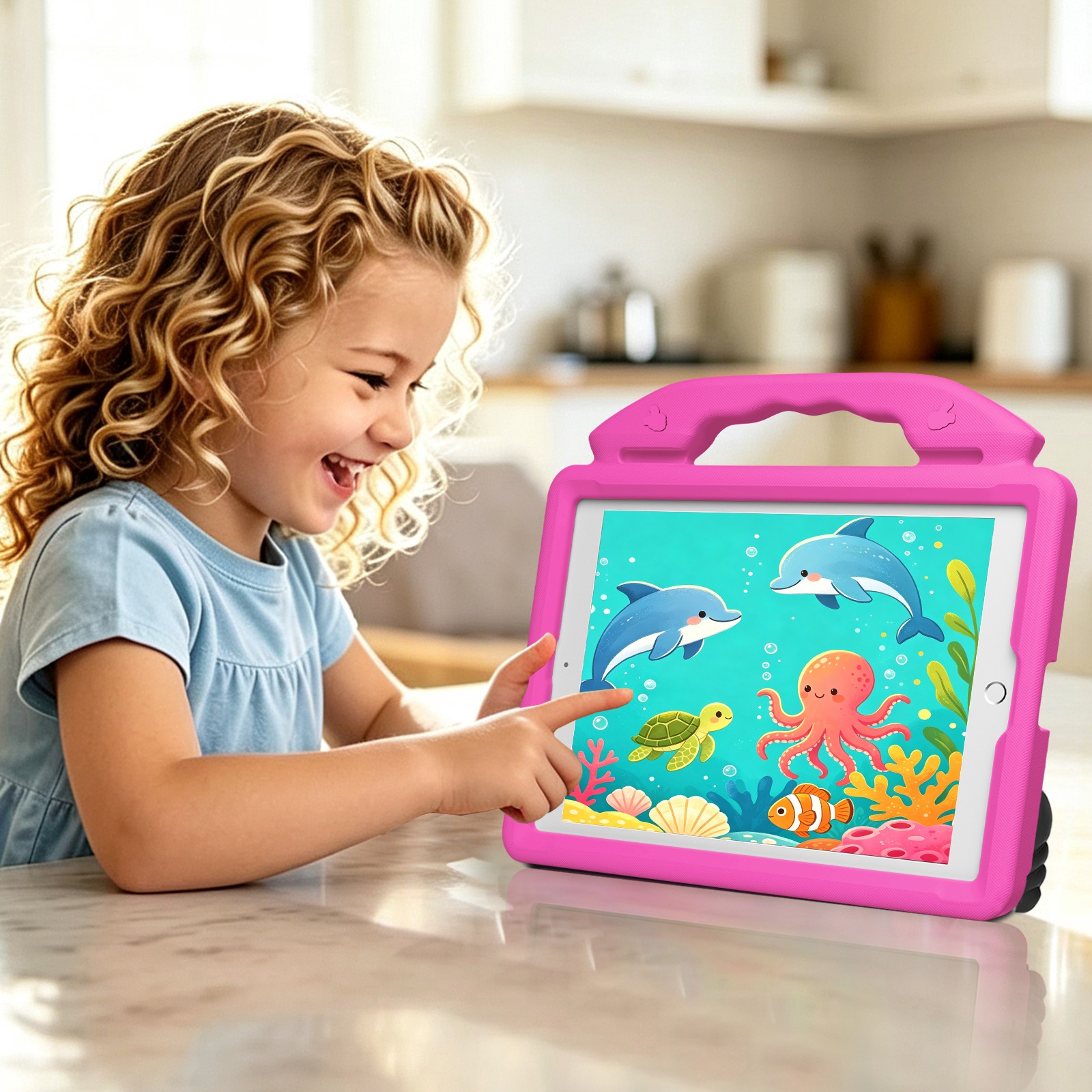 Étui de protection rose rouge en EVA pour iPad 9,7 pouces.jpg