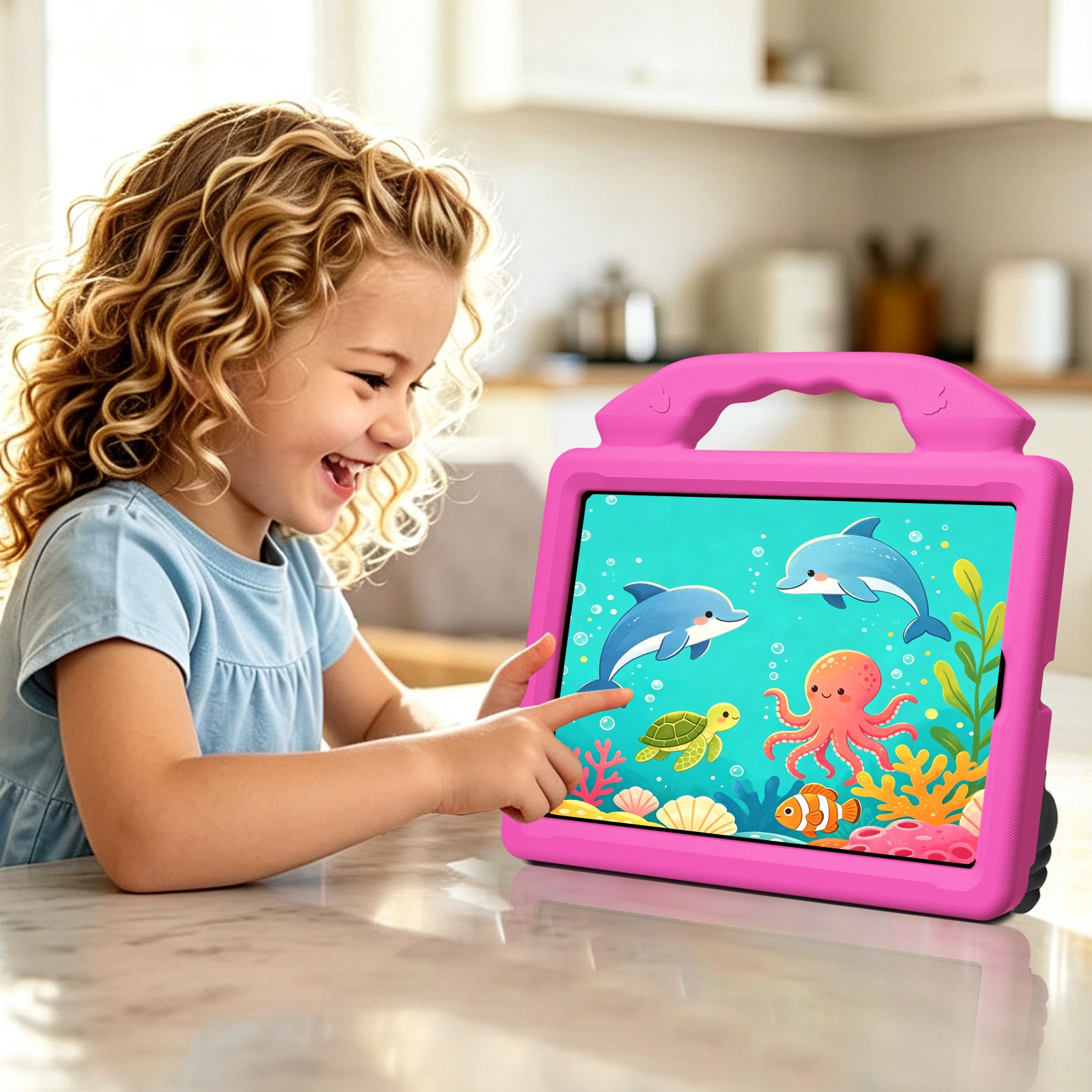 Étui pour tablette enfant iPad Mini 3 en EVA rouge rose