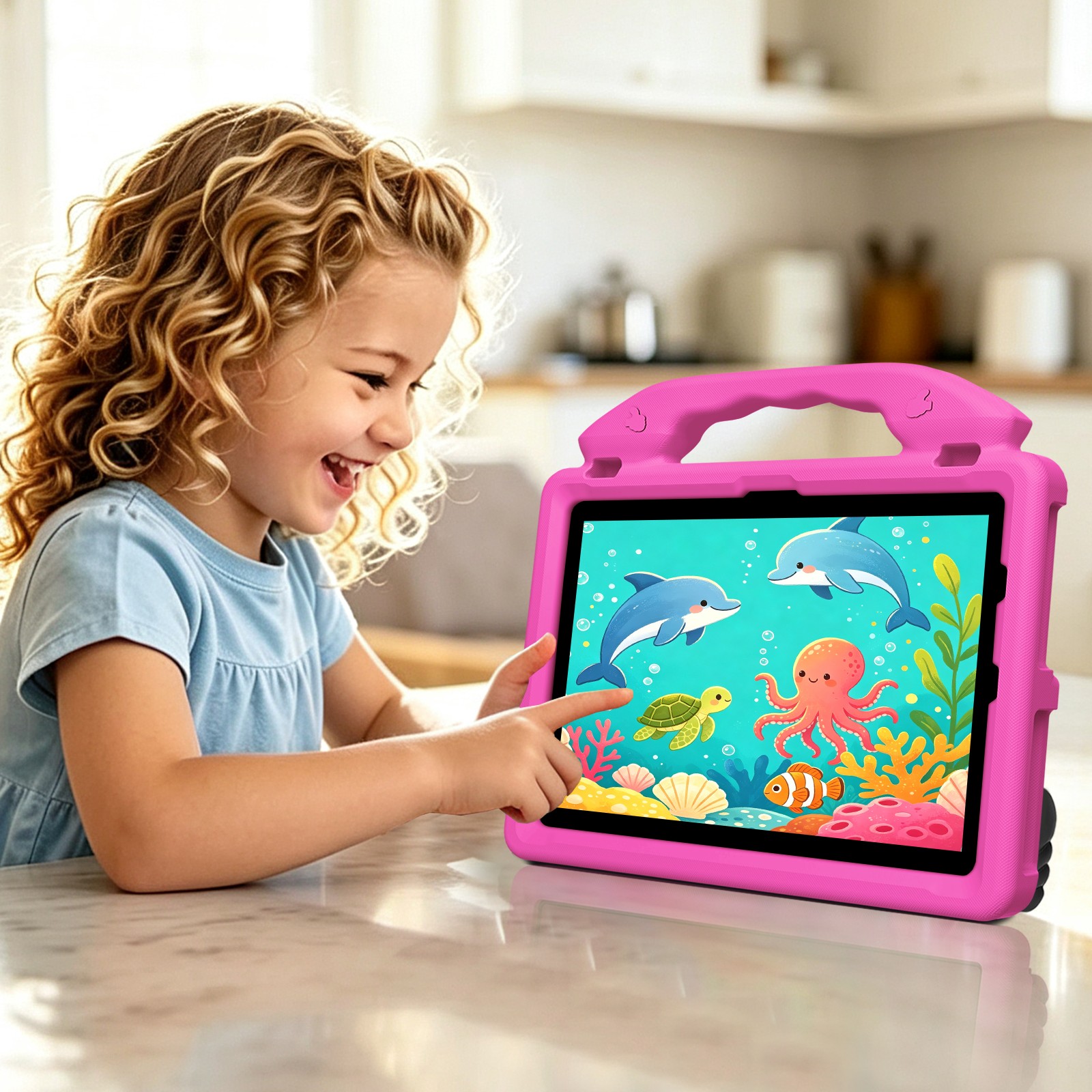 Étui pour tablette enfant rose rouge pour Amazon Kindle HD10.jpg