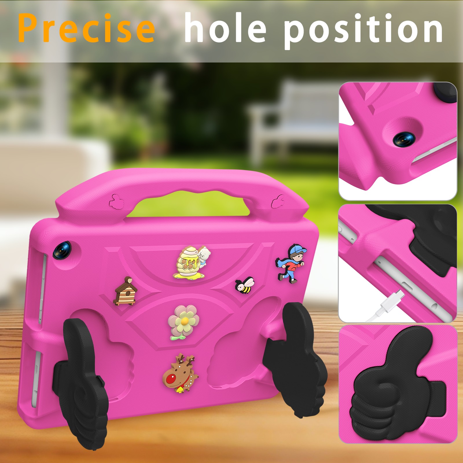 Étui de protection rose rouge pour Kindle Fire HD10