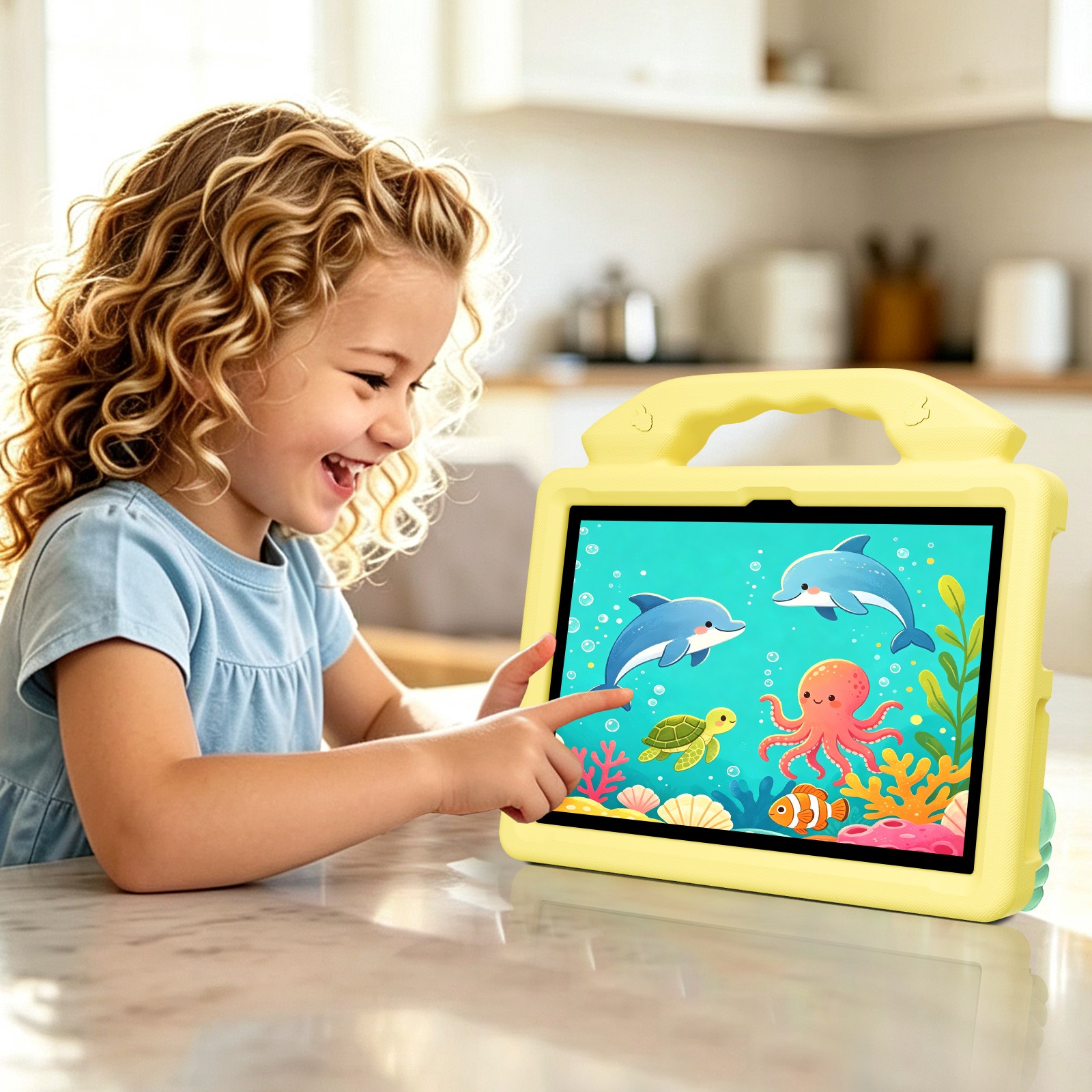 Étui jaune pour tablette Amazon Kindle HD8