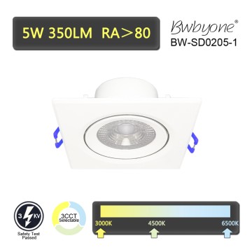 5W 350LM BW-SD0205 series LED Adjustable Recessed Mounted Downlight