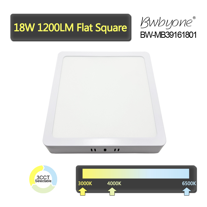 18W 1200LM BW-MMB3916180 LED Flush Mounted Square Ceiling Light
