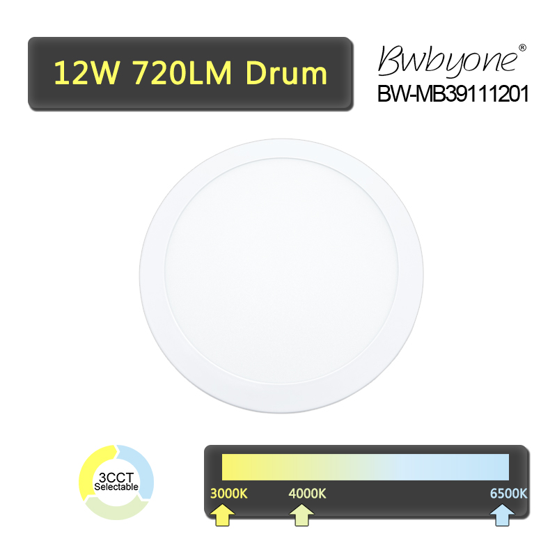 12W 720LM BW-MMB39111201 LED Flush Mounted Drum Light