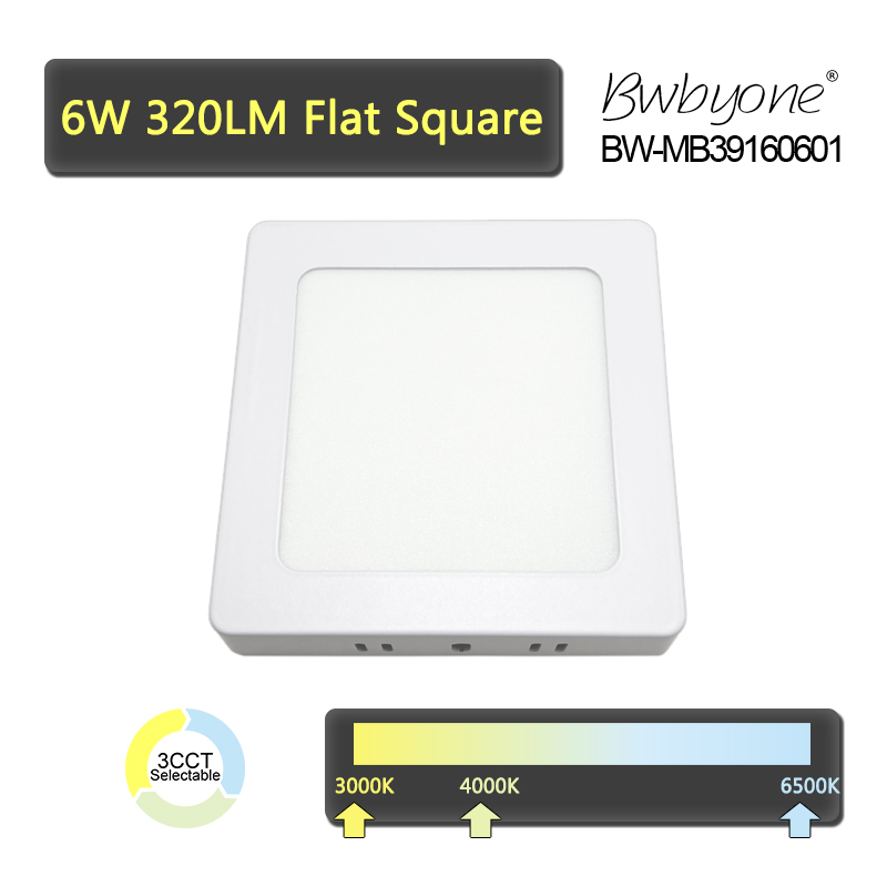 6W 320LM BW-MMB39160601 LED Flush Mounted Square Light