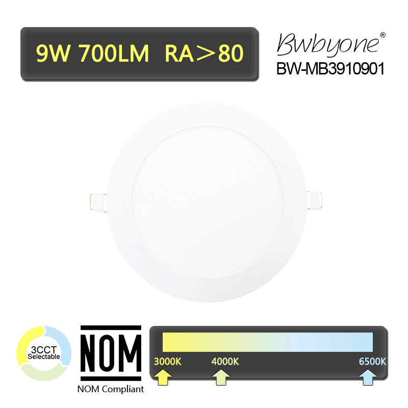 9W 700LM BW-MB391090 LED Recessed Mounted Panel Light