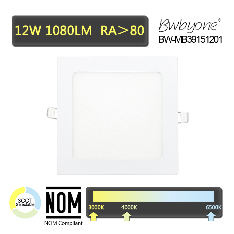 12W 720LM BW-MB3915120 LED Recessed Mounted Panel Light