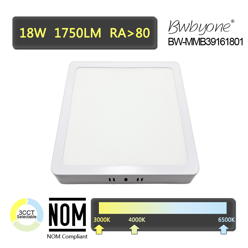 18W 1750LM BW-MMB3916180 LED Flush Mounted Square Ceiling Light
