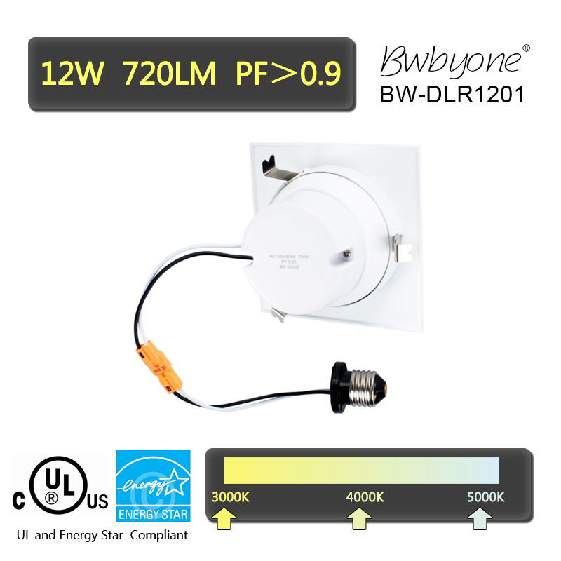 12W 720LM BW-DLR1201 LED Recessed Mounted Retrofit Downlight