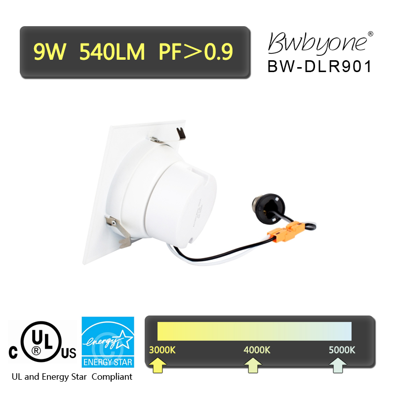 9W 540LM BW-DLR901 LED Recessed Mounted Retrofit Downlight