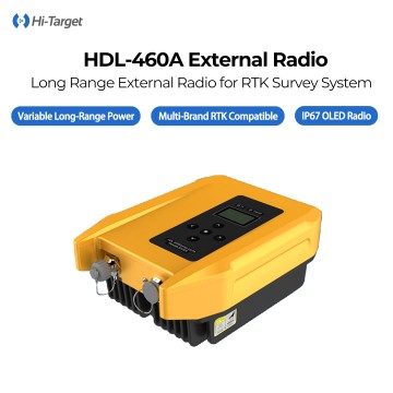 Hi-Target HDL-460A 外部UHF無線モデム、10W/35W切替可能出力、最大20kmの伝送範囲、あらゆるブランドのRTK基地局および移動局通信に対応するマルチプロトコル対応