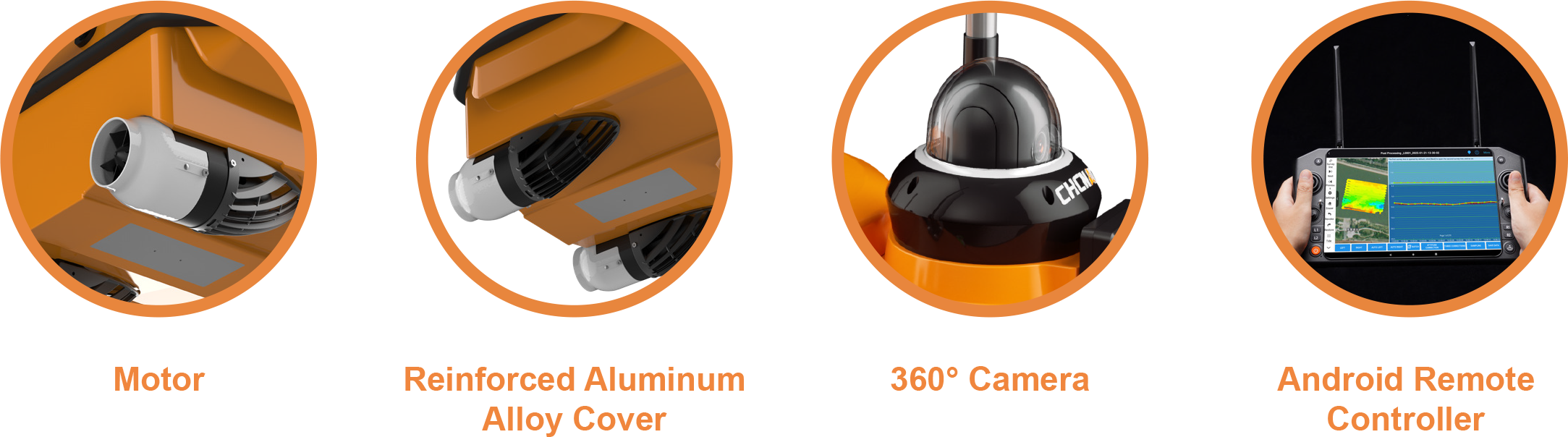 Motor,Reinforced Aluminum Alloy Cover,360° Camera,Android Remote Controller