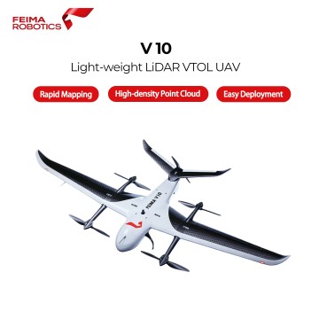 Feima V10 VTOL Fixed-Wing UAV, Heavy-Lift Long Flight Time Drone for Aerial Survey, LiDAR & Remote Sensing