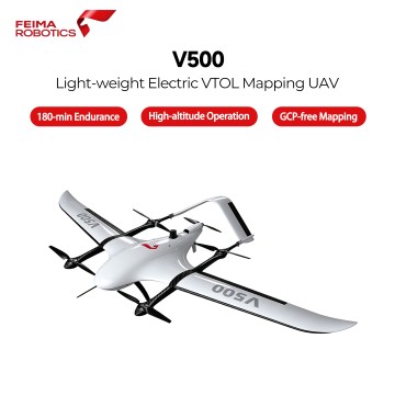 Feima V500 Portable VTOL UAV, Up To 180‑Min Flight Time Drone for Topographic Survey, 3D Modelling & Forestry Mapping