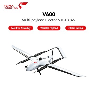 Feima V600 Tool‑Free VTOL Fixed‑Wing Drone, 180‑Min Endurance GCP‑Free Mapping UAV for Topographic Survey & 3D Modelling