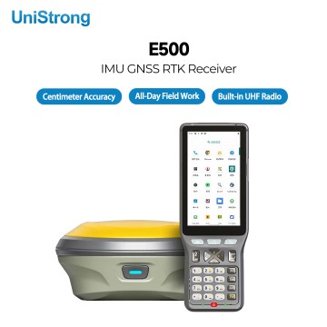 Contrôleur de levé UniStrong E500 : terminal SIG portable robuste sous Android pour la collecte de données de terrain, les levés topographiques GNSS RTK, la cartographie, le cadastre et l'implantation d'ingénierie.