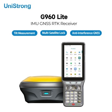 Kit de levé GNSS RTK Unistrong G960 Lite/E300 Pro, récepteur GNSS G960 Lite + contrôleur de terrain léger E300 Pro, puce Tianqin II 800 canaux, inclinabilité IMU 60°, IP67, kit RTK pour applications cadastrales